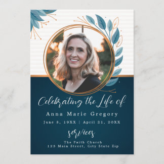 Celebration of Life Photo Bronze Memorial Funeral Programme