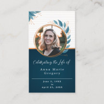 Celebration of Life Photo Bronze Prayer Card