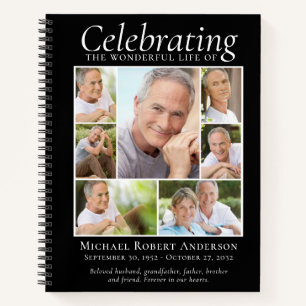 Celebration of Life Photo Collage Budget Guestbook Notebook