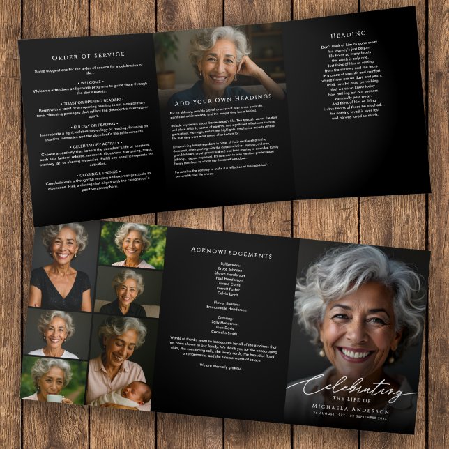 Celebration Of Life Photo Collage Funeral Tri-Fold Programme (Creator Uploaded)
