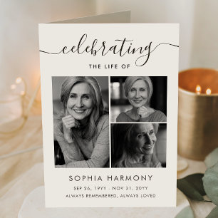 Celebration of Life Photo Collage Program Card