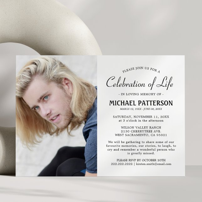 Celebration of Life Photo Funeral Invitation (Creator Uploaded)