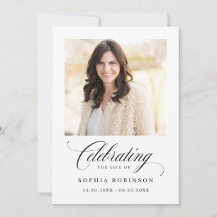 Celebration of Life Photo Funeral Memorial Card
