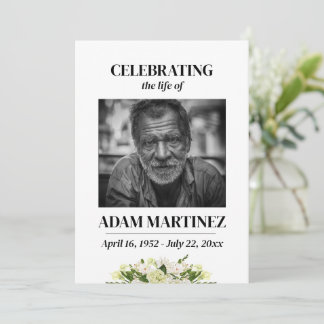 Celebration Of Life Photo Funeral Memorial  Invitation