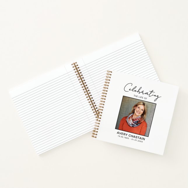 Celebration Of Life Photo Funeral Memorial   Notebook (Inside)
