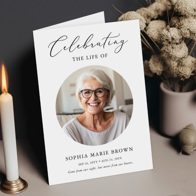 Celebration Of Life Photo Funeral Memorial Program Card (Creator Uploaded)