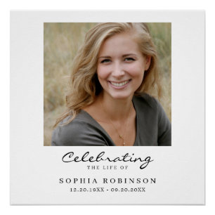 Celebration of Life Photo Funeral Memorial Welcome Poster