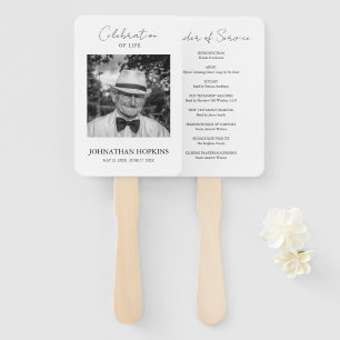Celebration of Life Photo Funeral Order of Service Hand Fan