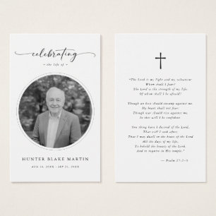 Celebration of Life Photo Funeral Prayer Card