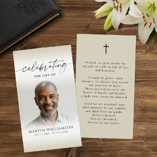 Celebration of Life Photo Funeral Prayer Card