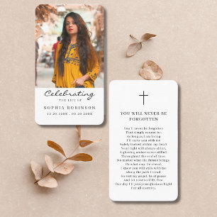 Celebration of Life Photo Funeral Prayer Card