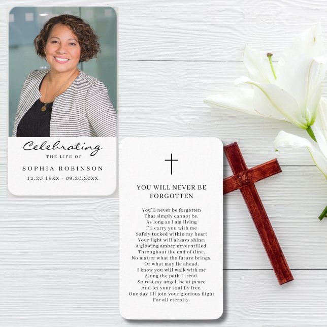 Celebration of Life Photo Funeral Prayer Card (Creator Uploaded)