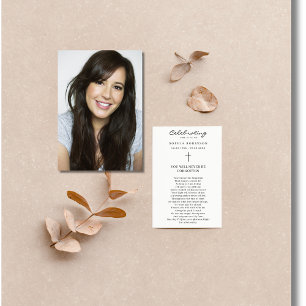 Celebration of Life Photo Funeral Prayer Card