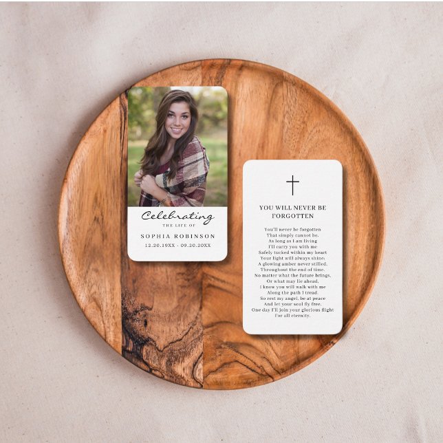 Celebration of Life Photo Funeral Prayer Card (Creator Uploaded)