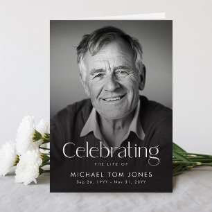 Celebration of Life Photo Funeral Program Card