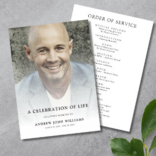 Celebration of Life Photo Funeral Program Programme