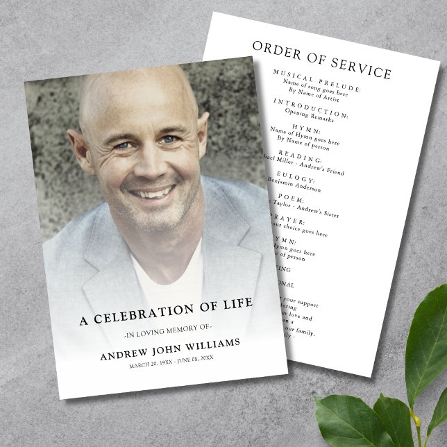 Celebration of Life Photo Funeral Program Programme (Celebration of Life Photo Program)