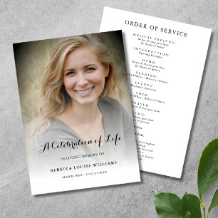 Celebration of Life Photo Funeral Program Programme