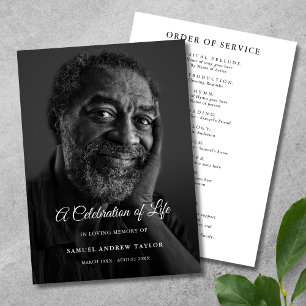 Celebration of Life Photo Funeral Program Programme