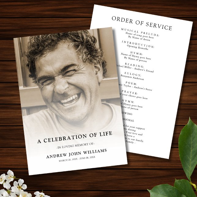 Celebration of Life Photo Funeral Program Programme (Celebration of Life Photo Program )