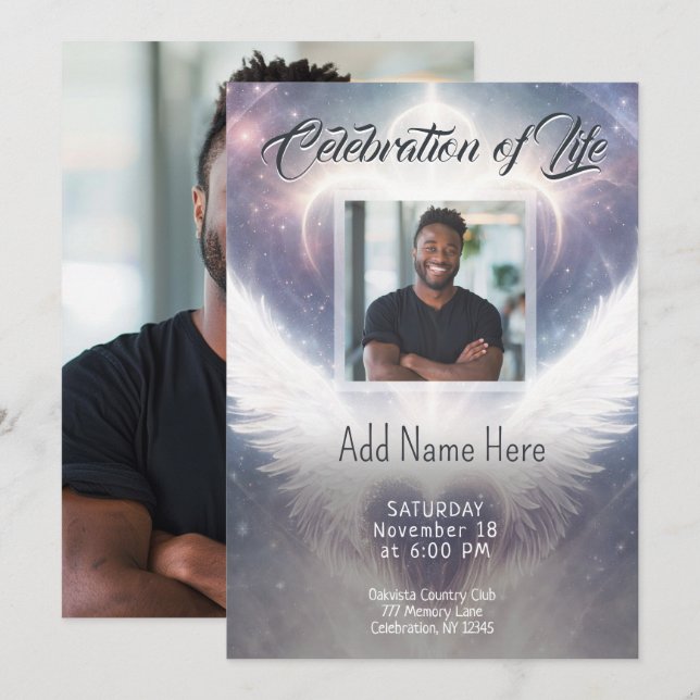 Celebration of Life - Photo Memorial Invitation (Front/Back)