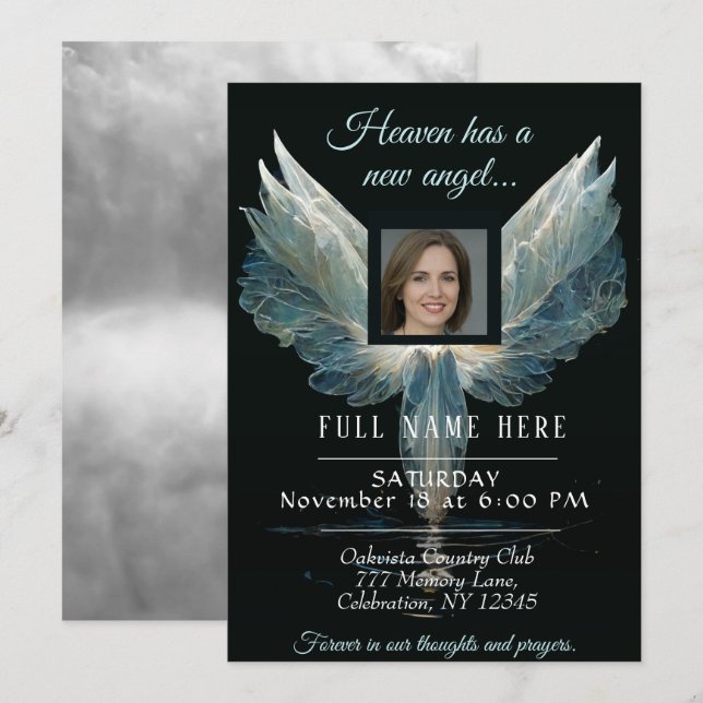 Celebration of Life - Photo Memorial Invitation (Front/Back)