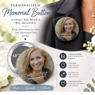 Celebration of Life Photo Memorial Keepsake 6 Cm Round Badge