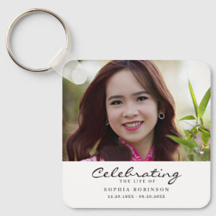 Celebration of Life Photo Memorial Keepsake Key Ring