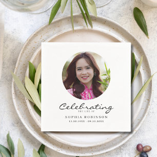 Celebration of Life Photo Memorial Keepsake Napkin