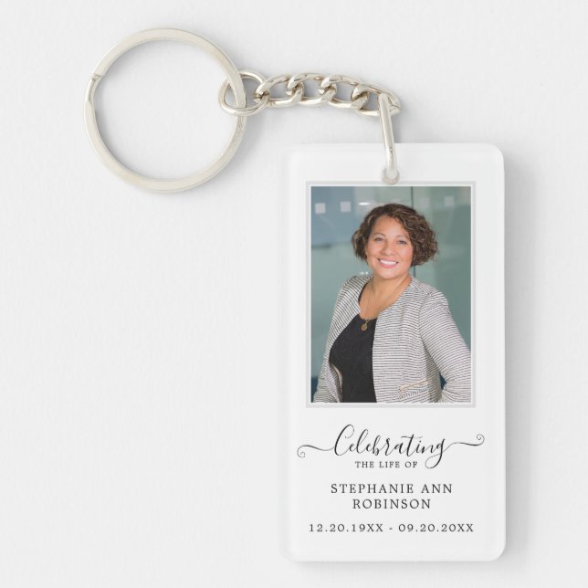 Celebration of Life Photo Memorial Keychain (Front)
