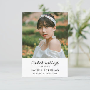 Celebration of Life Photo Memorial Prayer Card