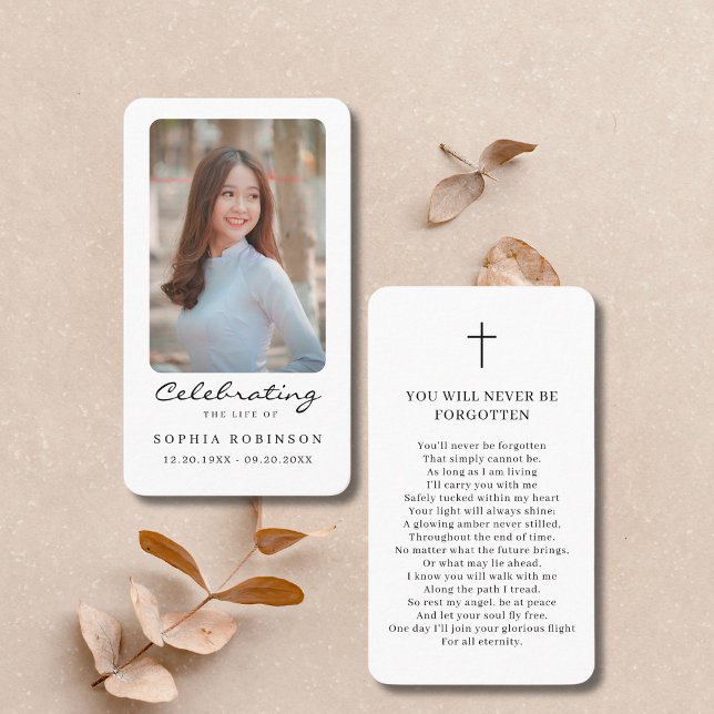 Celebration of Life Photo Memorial Prayer Card (Creator Uploaded)