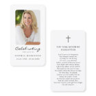 Celebration of Life Photo Memorial Prayer Card