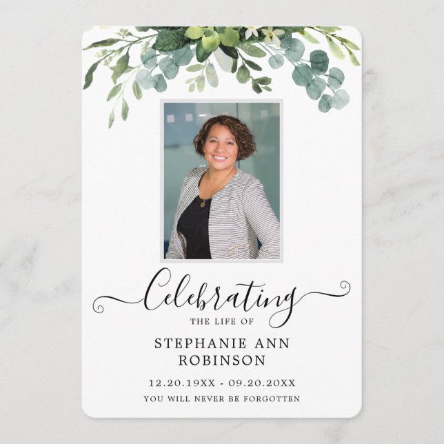 Celebration of Life Photo Order of Service Program Programme (Front)