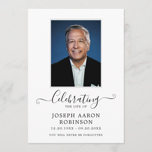 Celebration of Life Photo Order of Service Programme (Front)