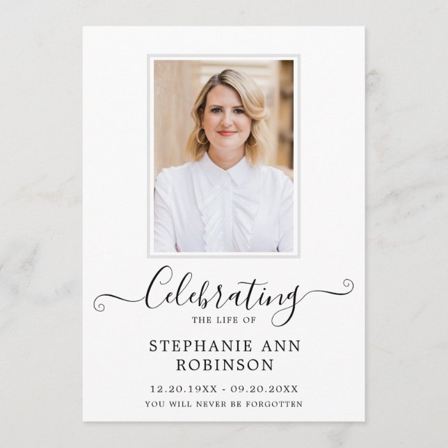 Celebration of Life Photo Order of Service Programme (Front)