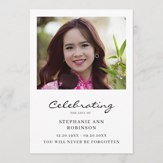 Celebration of Life Photo Order of Service Programme (Front)