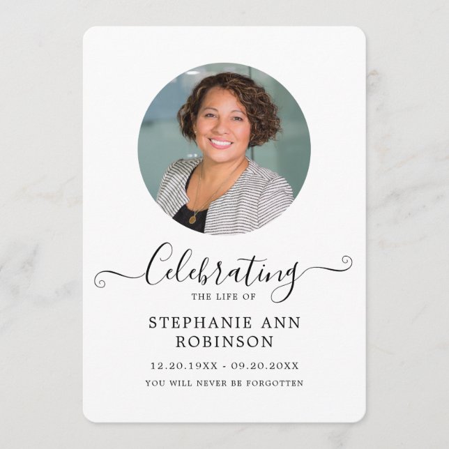 Celebration of Life Photo Order of Service Programme (Front)