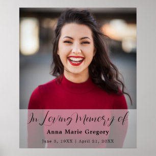 Celebration of Life Photo Simple Memorial Funeral Poster