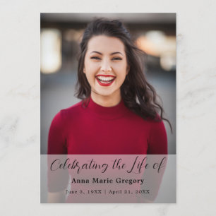 Celebration of Life Photo Simple Memorial Funeral Programme