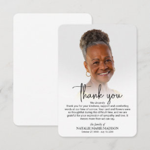 Celebration of Life Photo  Thank You Card