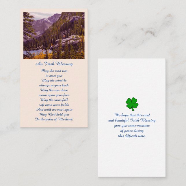 Celebration of Life Picture Remembrance Card (Front/Back)