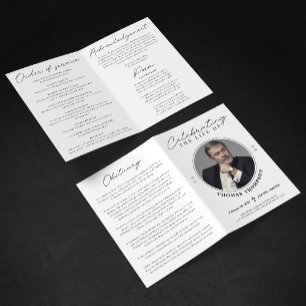 Celebration of Life Program Memorial Service Photo Programme