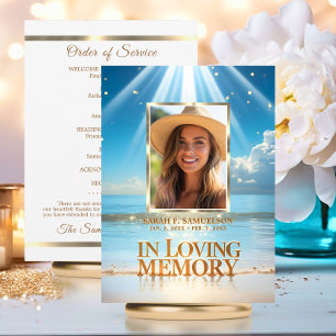 Celebration of Life Program Thank You Photo Beach Card