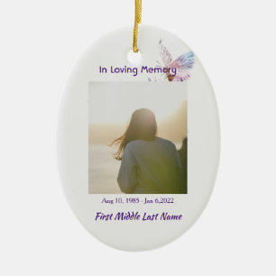 Celebration of Life Remembrance Butterfly Ceramic Tree Decoration