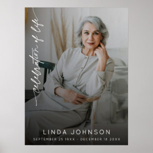 Celebration of Life Remembrance Photo Funeral  Poster