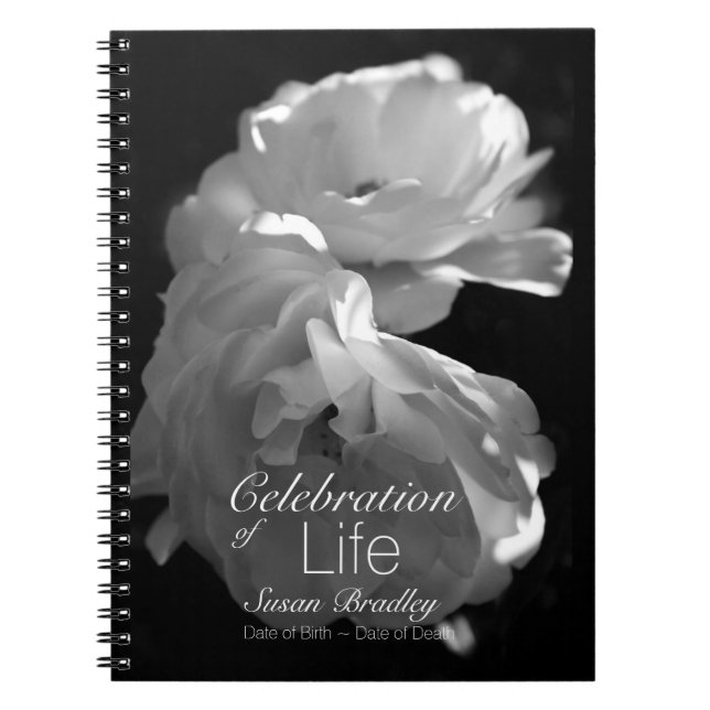 Celebration of Life Rose Funeral Guest Book 3 (Front)