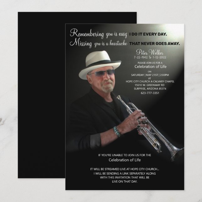 Celebration of Life  Save The Date (Front/Back)