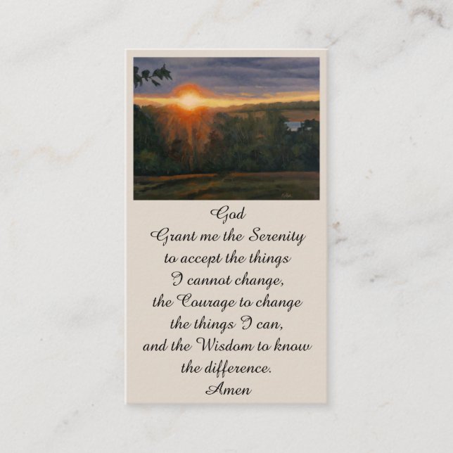 Celebration of Life Serenity Sympathy Sunset Card (Front)