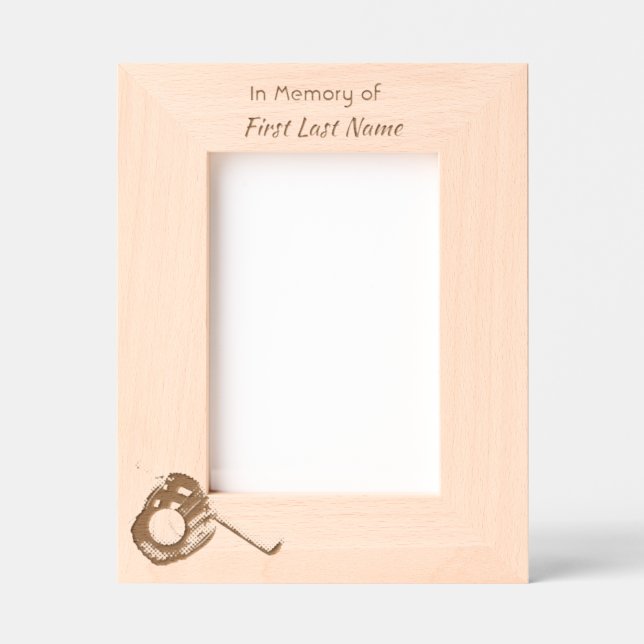 Celebration of Life Service Baseball Game Player  Etched Frames (Front)